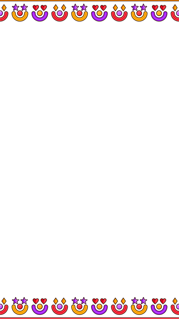 Transparent Canvas with Multicolor Geometric Decorative Border