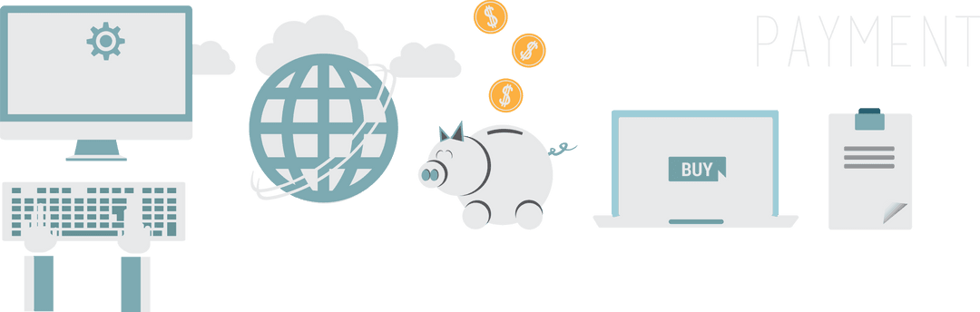 Transparent Digital Business and Finance Icons in Motion