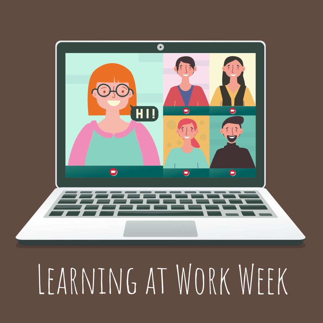 Virtual Team Meeting Illustrating Remote Learning