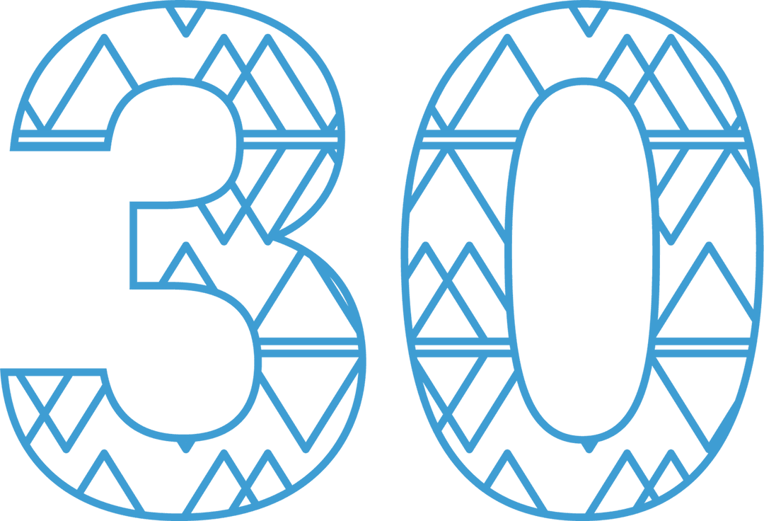 Blue Patterned Number 30 Vector on Transparent Background - Download Free Stock Images Pikwizard.com