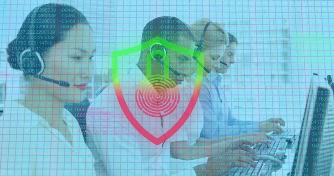 Customer Support Team Emphasizing Digital Security