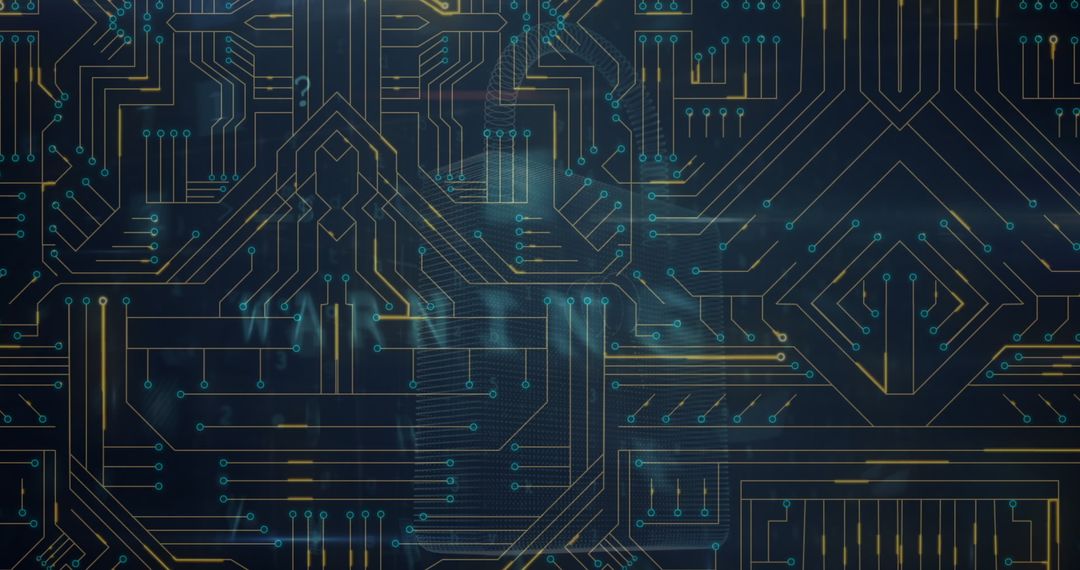 Futuristic Circuit Boards with Digital Network Connections
