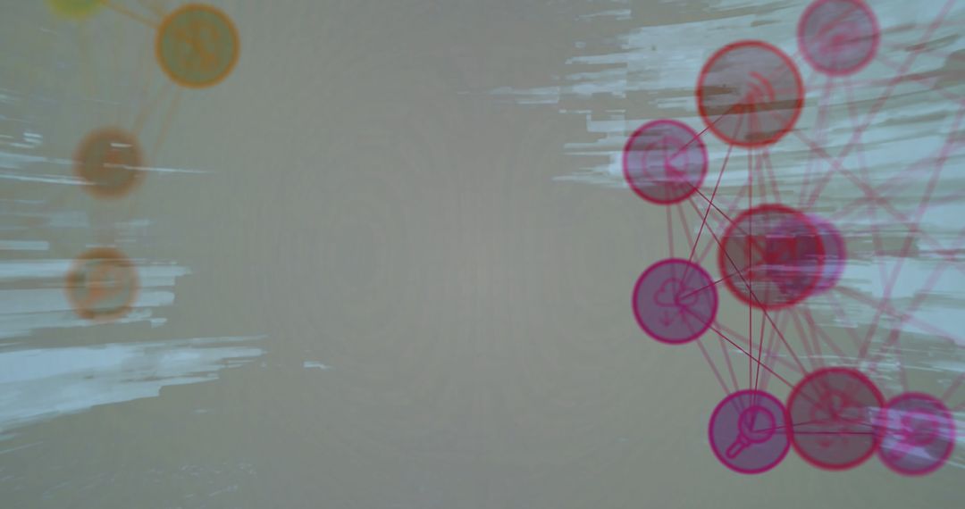 Abstract Digital Network Connection Moving on White Background