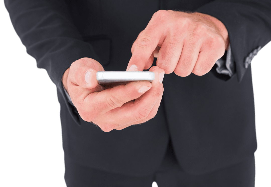 Businessperson Texting Abstract Background for Transparent Use