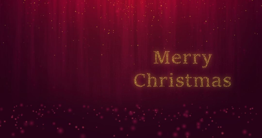 Glittery Merry Christmas Text on Festive Red Background