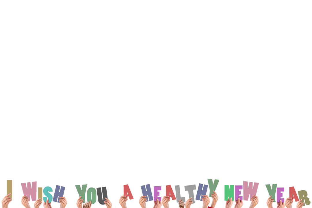 Transparent Happy New Year Cheerfully Hued Message