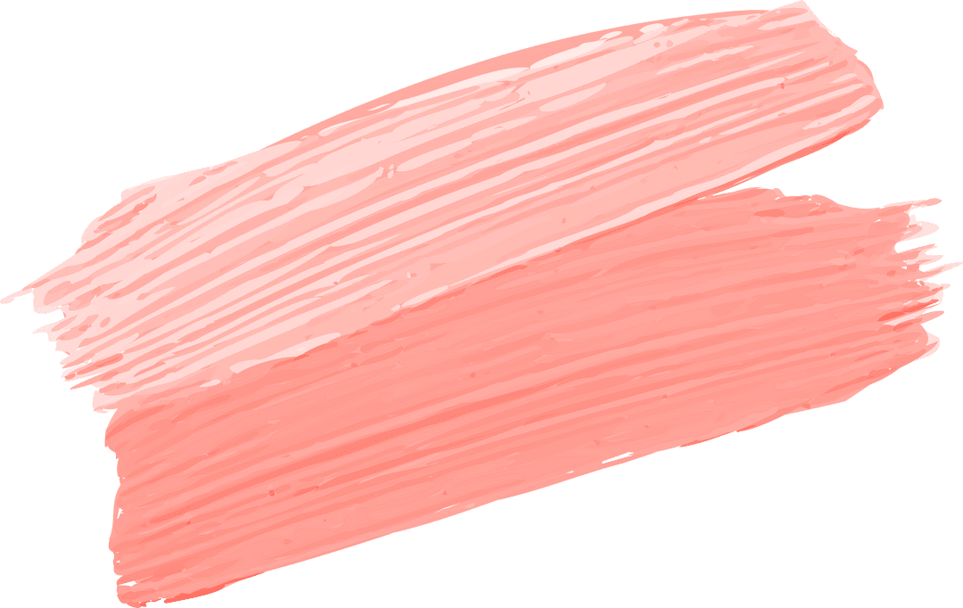 Blush and Coral Brush Strokes on Transparent Background