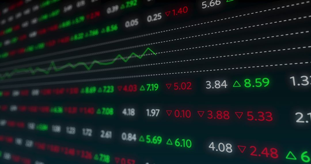 Abstract Stock Market Status Screen with Price Index Trends