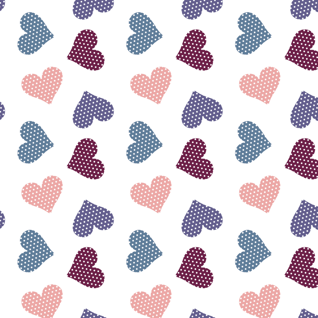 Colorful Heart Pattern on Transparent Background for Valentine's Designs