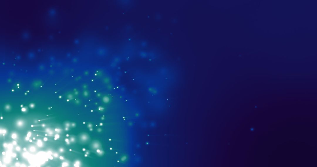 Vibrant Abstract Background with Blue and Green Light Particles