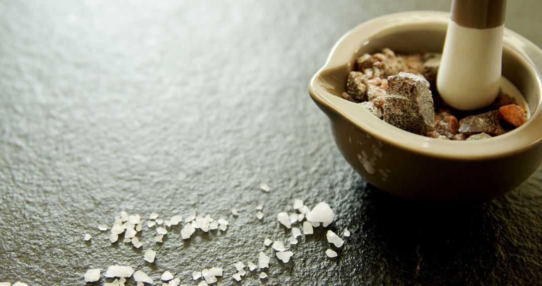 Mortar and Pestle with Mixed Spices on Textured Surface - Free Images, Stock Photos and Pictures on Pikwizard.com