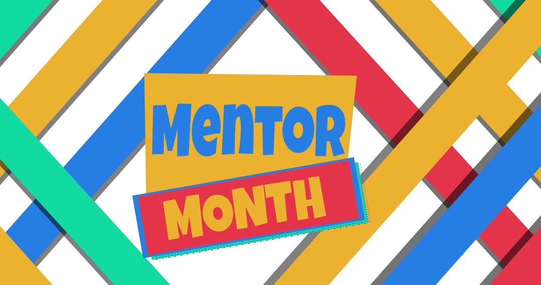 Mentor Month Celebration with Vibrant Geometric Design