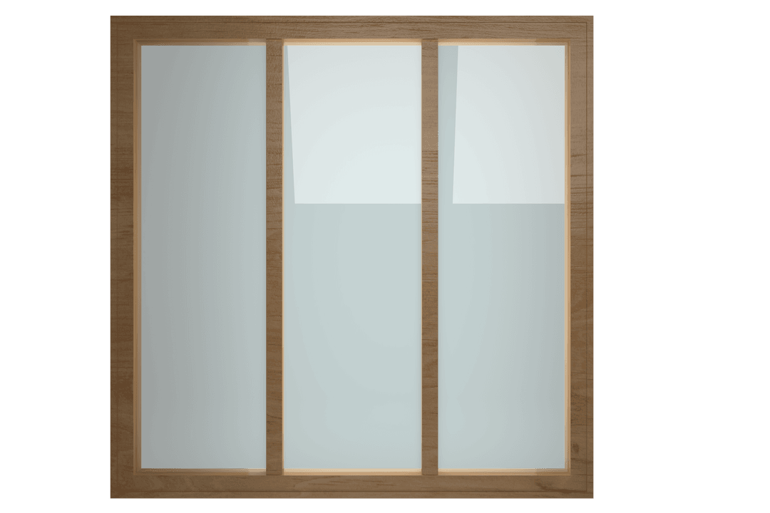 Wood Frame Window Illustration with Transparent Background