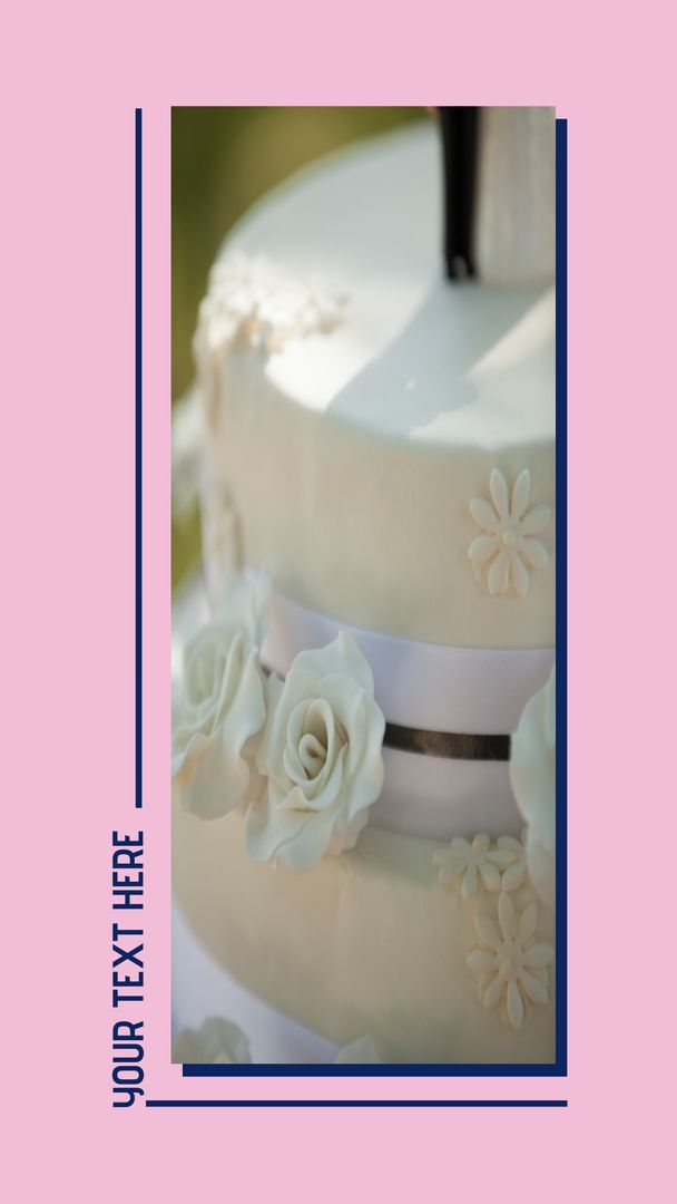 Elegant Cake Decor with White Roses and Flowers - Download Free Stock Templates Pikwizard.com