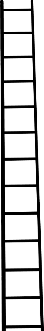 Large Black Ladder Illustration on Transparent Background