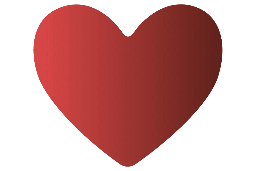 Red Heart Love Symbol on Transparent Background
