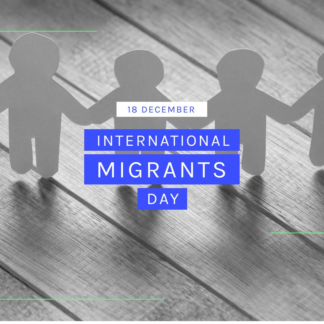 International Migrants Day Celebration with Human Paper Cutouts