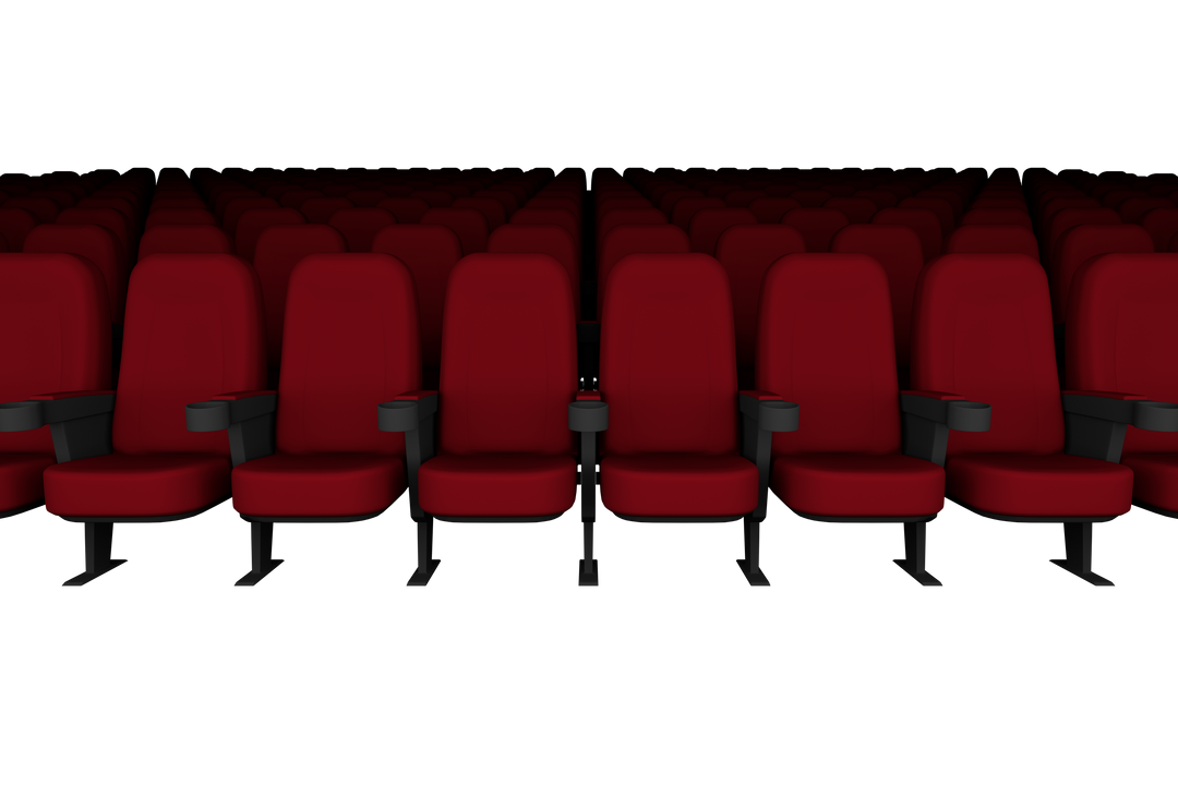 Rows of Red Cinema Chairs Digital Illustration on Transparent Background - Download Free Stock Images Pikwizard.com