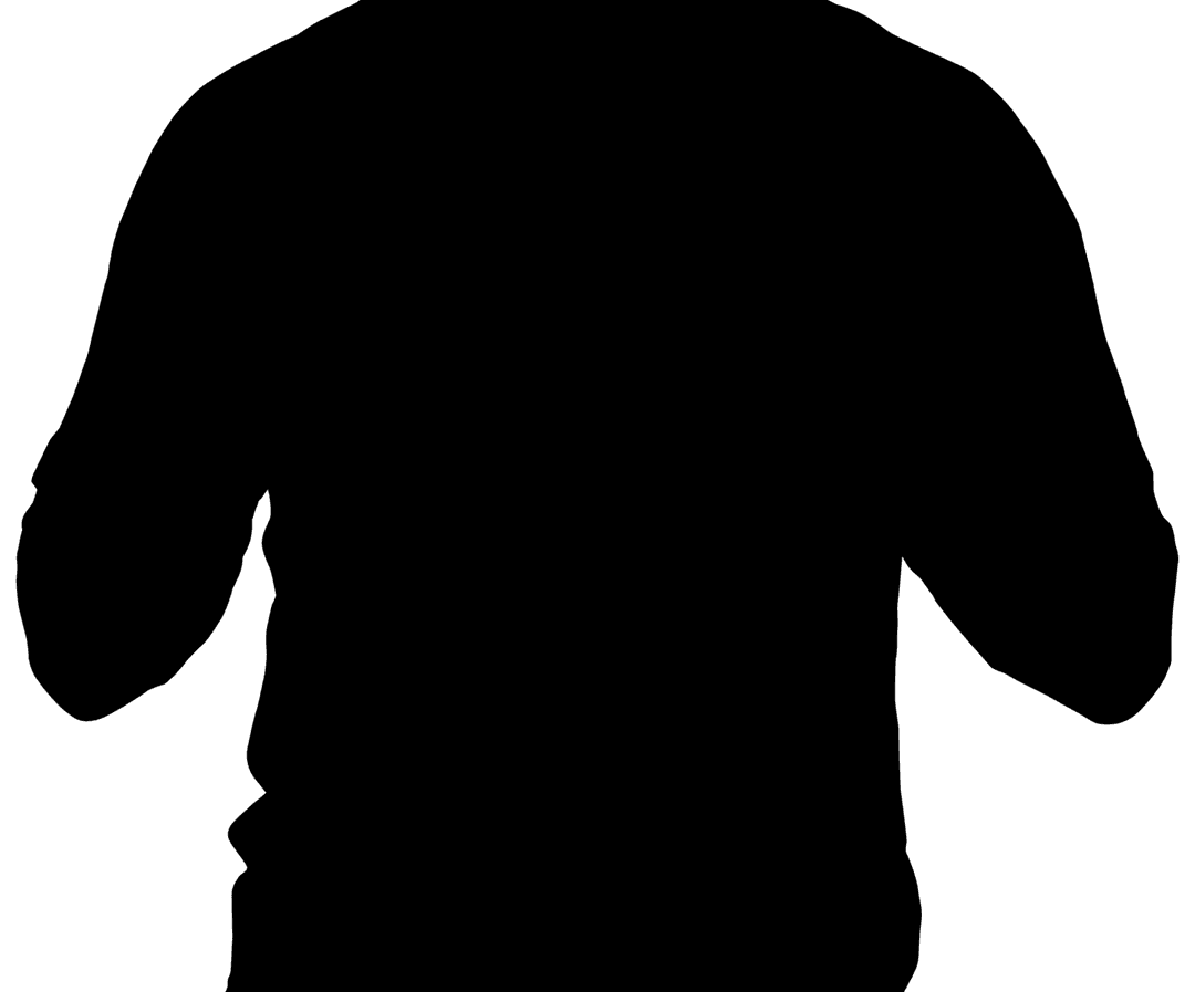 Transparent Silhouette of Athletic Male Midsection