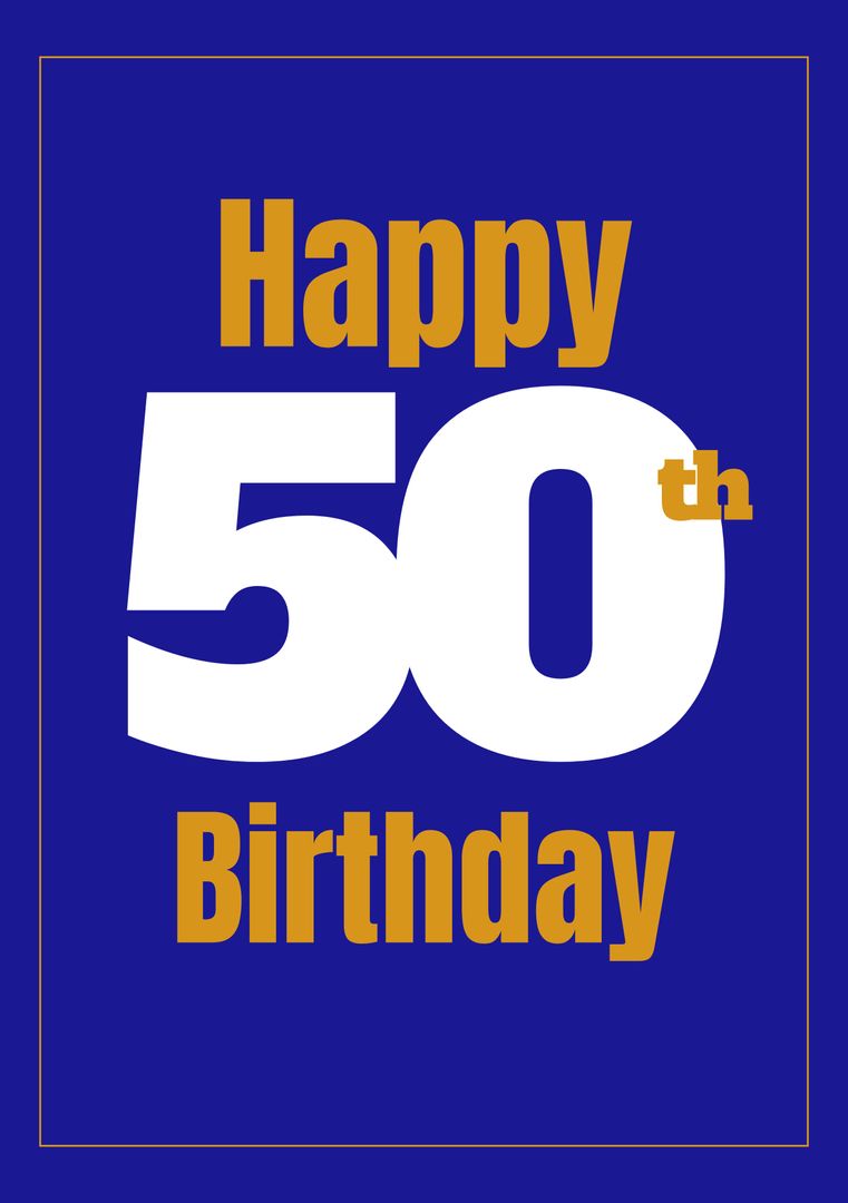 Bold and Vibrant Happy 50th Birthday Greeting - Download Free Stock Templates Pikwizard.com