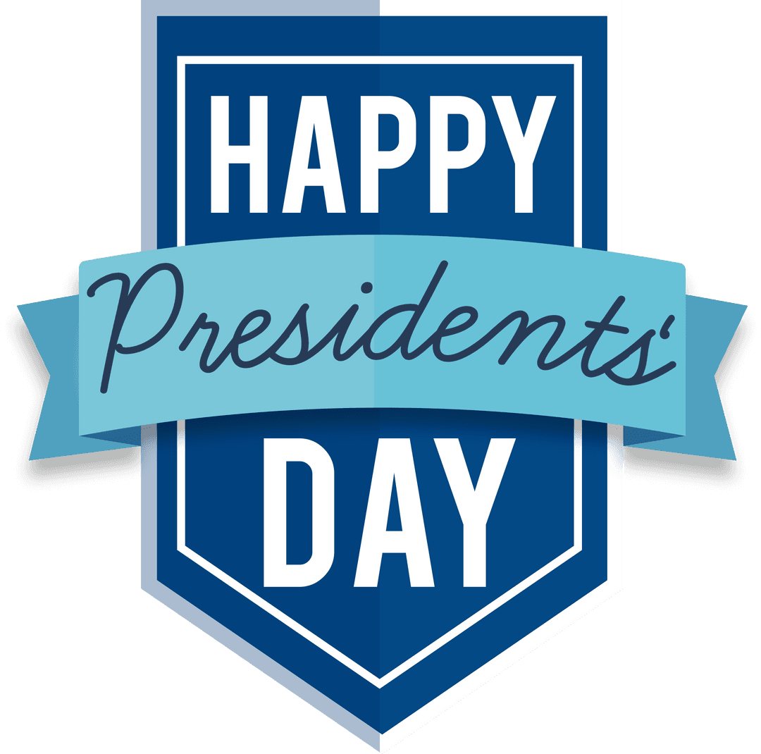 Happy Presidents' Day Text with Transparent Background