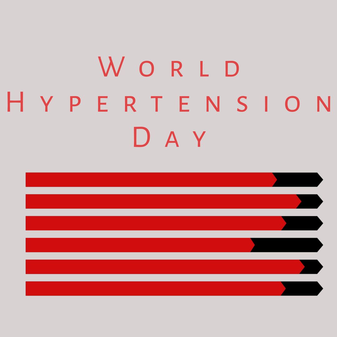 World Hypertension Day Banner with Red and Black Lines