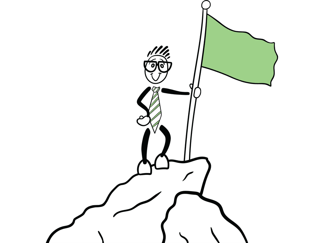 Vector Illustration of Businessman Icon with Flag on Transparent Background