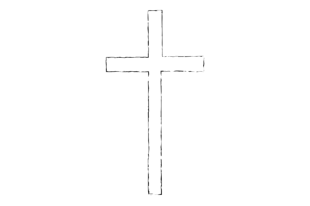 Digital PNG Cross Outline on Transparent Background for Christianity Themes - Download Free Stock Images Pikwizard.com