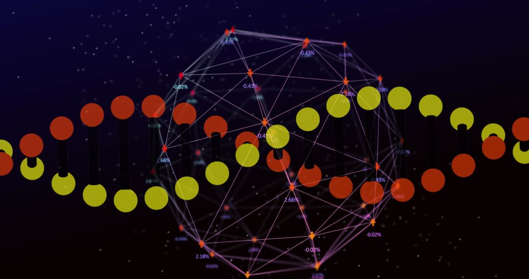 Digital DNA Strands Interconnected with Technology Globe