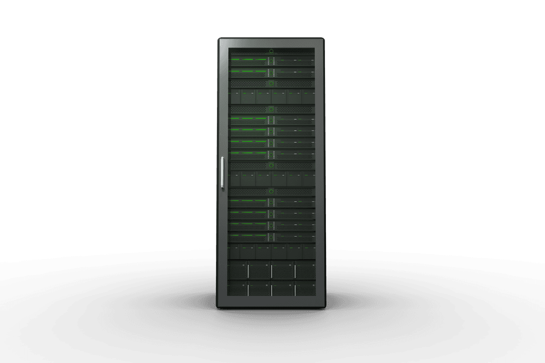 Transparent Server Rack with Green Lights Illustrating Data Processing - Download Free Stock Images Pikwizard.com