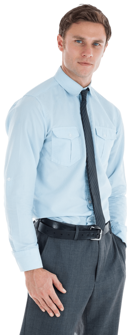 Transparent Confident Businessman in Formal Attire