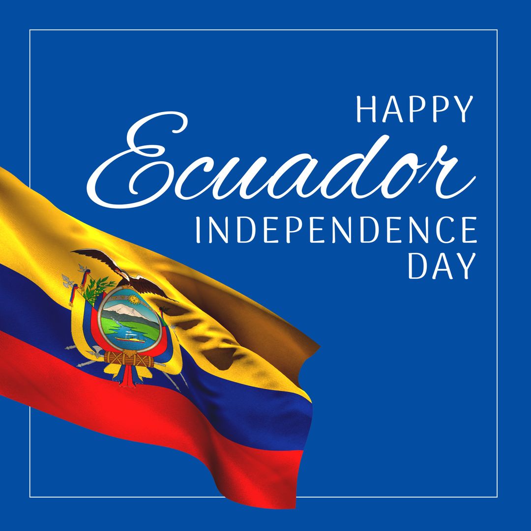 Ecuador Independence Day Celebration with National Flag