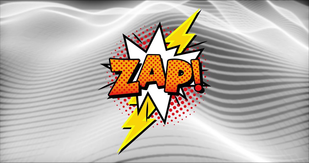 Retro Comic Zap Burst Over Digital Network Wave