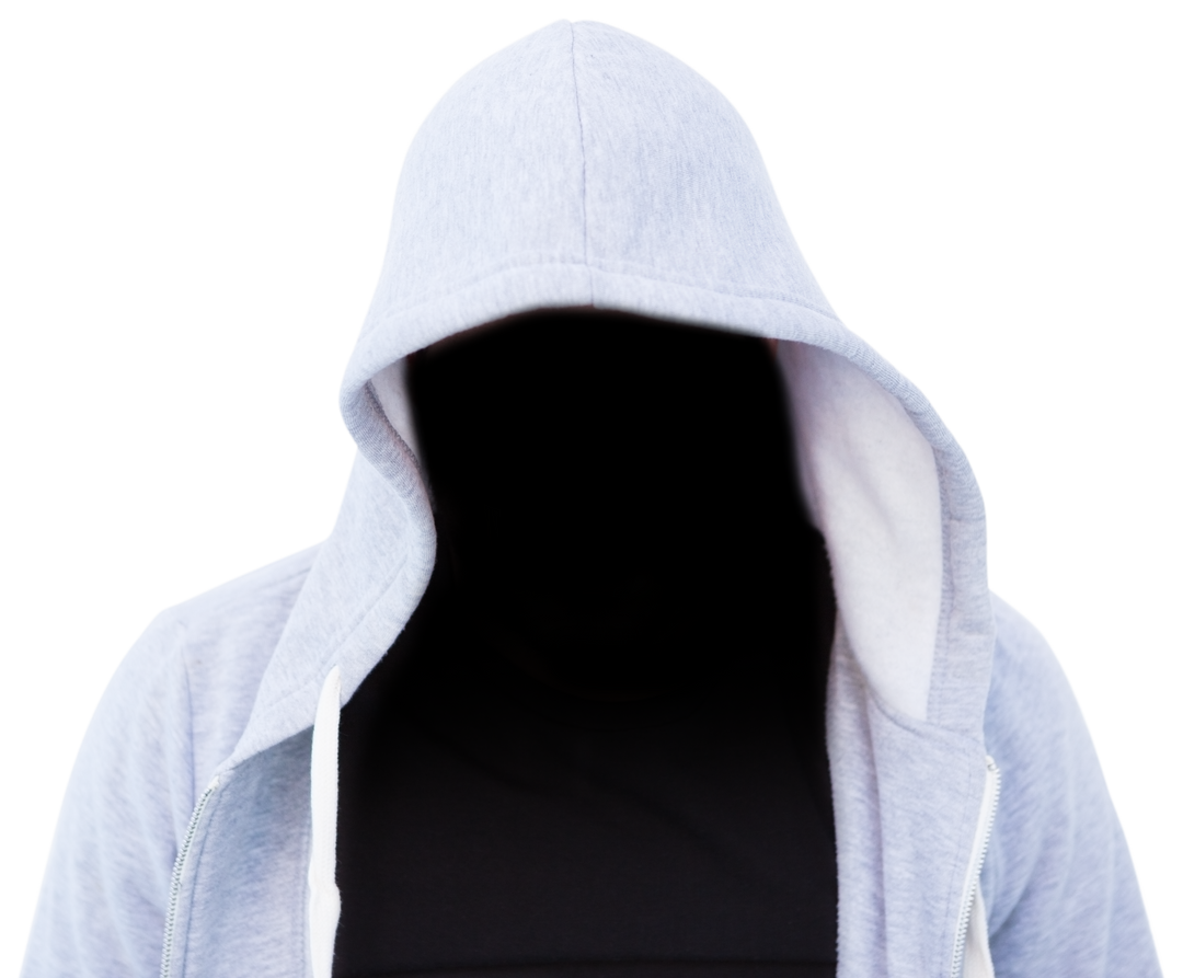 Anonymous Person in Transparent Grey Hoodie and Black T-Shirt - Download Free Stock Images Pikwizard.com