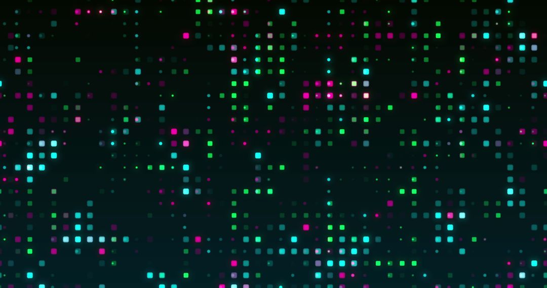 Colorful Blinking Dots on Black Background