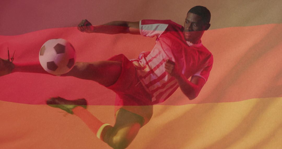 Dynamic Football Player with Germany Flag Overlay