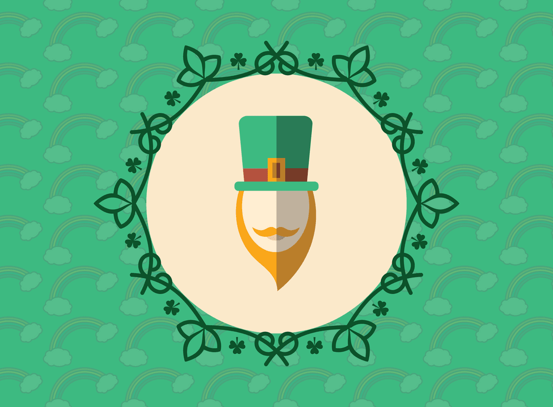 Transparent Ginger Character with Green Hat Saint Patrick's Day Illustration