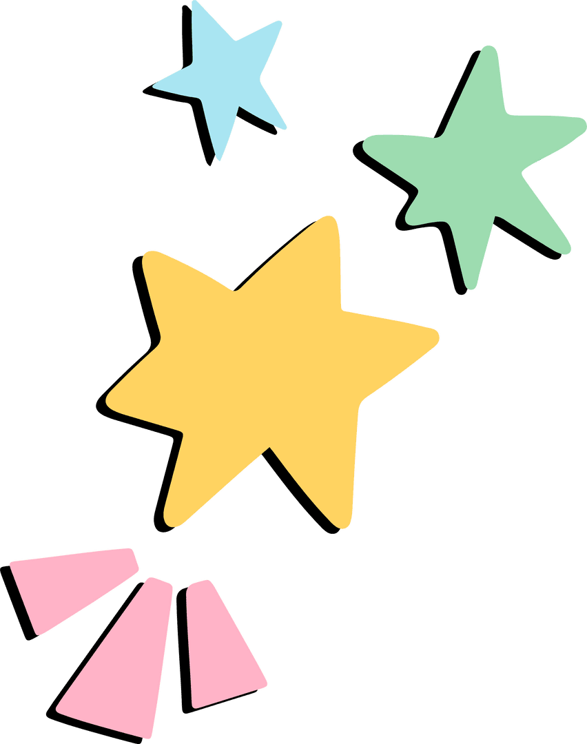 Vibrant Transparent Abstract Stars and Shapes Illustration