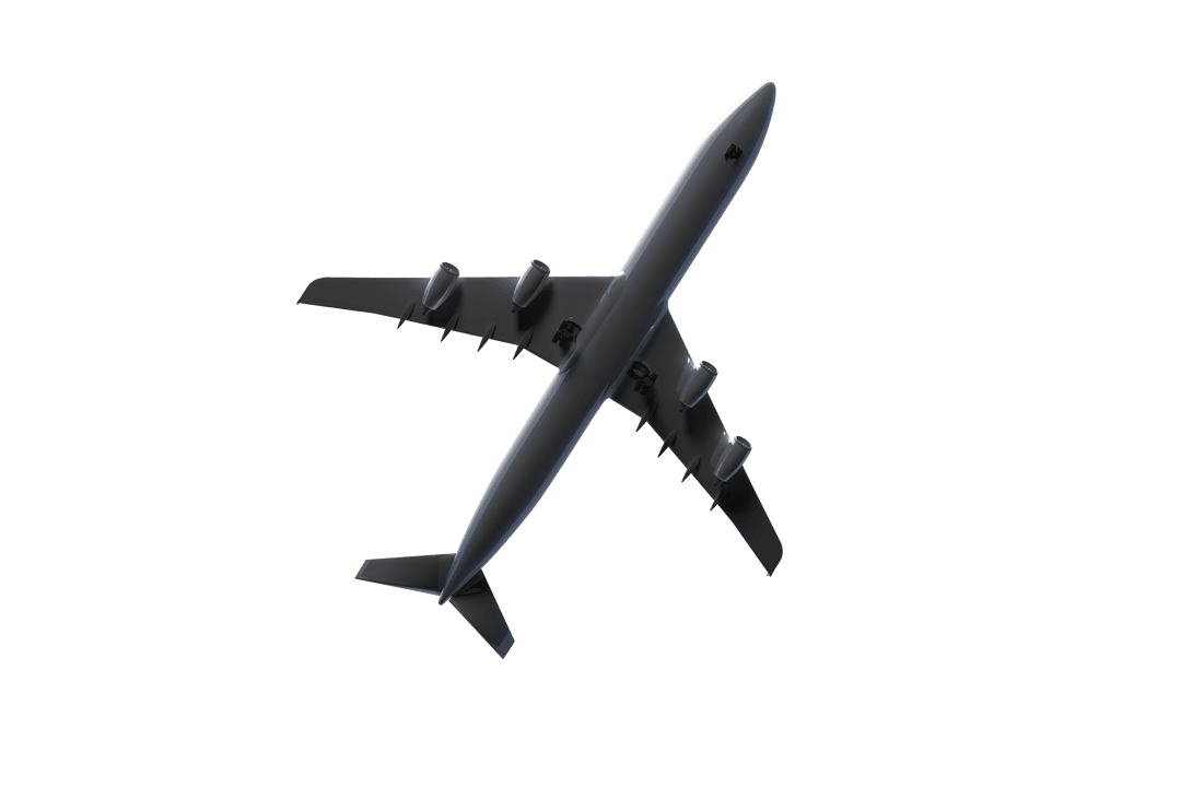 Digital Illustration of Plane on Transparent Background