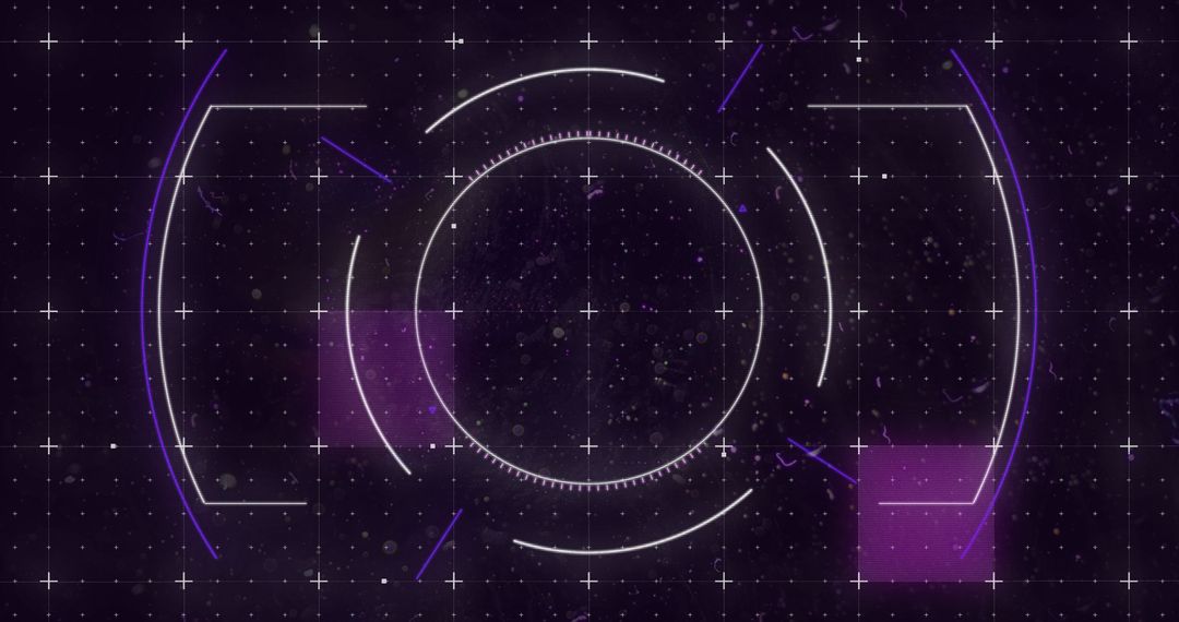 Futuristic Digital Interface with Glowing Grid and Scan Lines