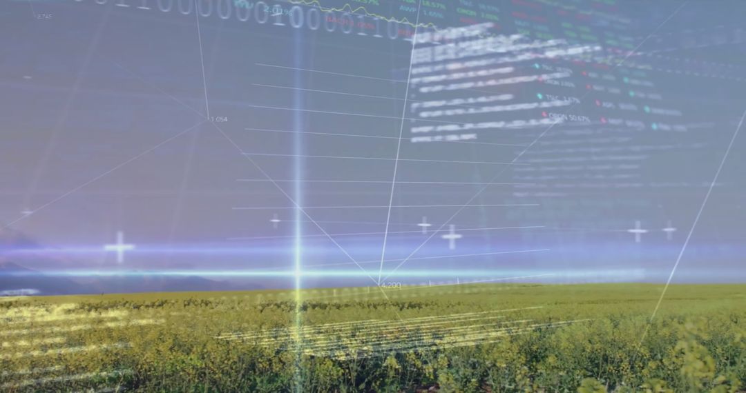 Digital Stock Market Overlay on Agricultural Field