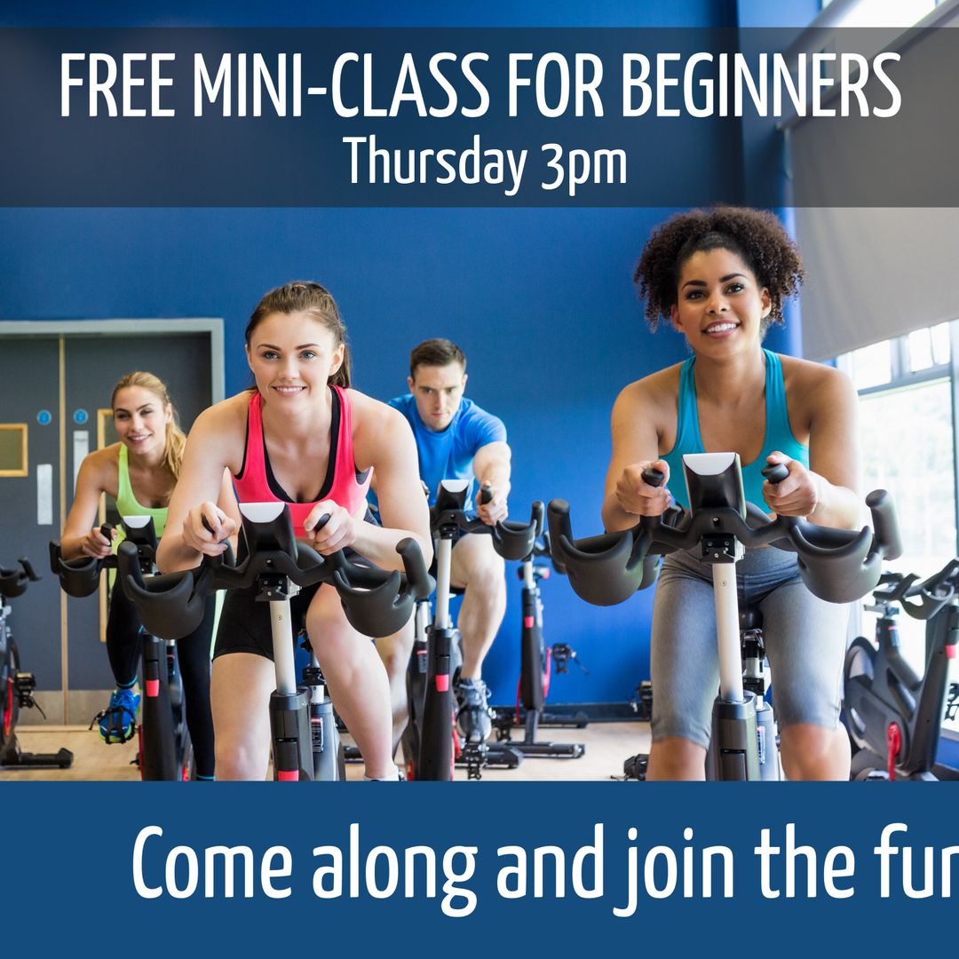 Energetic Beginners Cycling Class Invitation Banner - Download Free Stock Templates Pikwizard.com