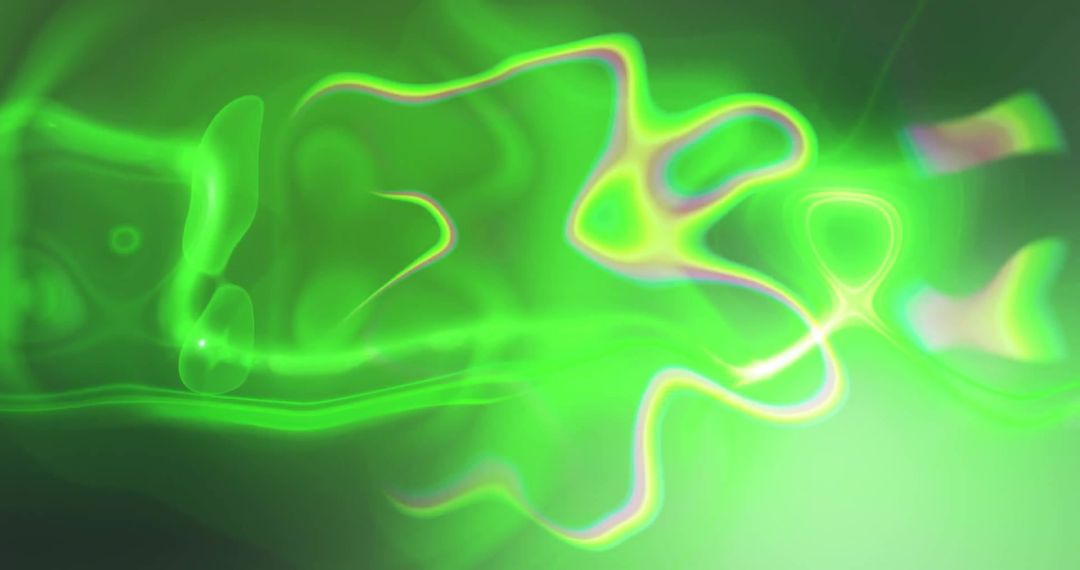 Vibrant Green Fluid Lines and Shapes Creating Dynamic Wave Energy