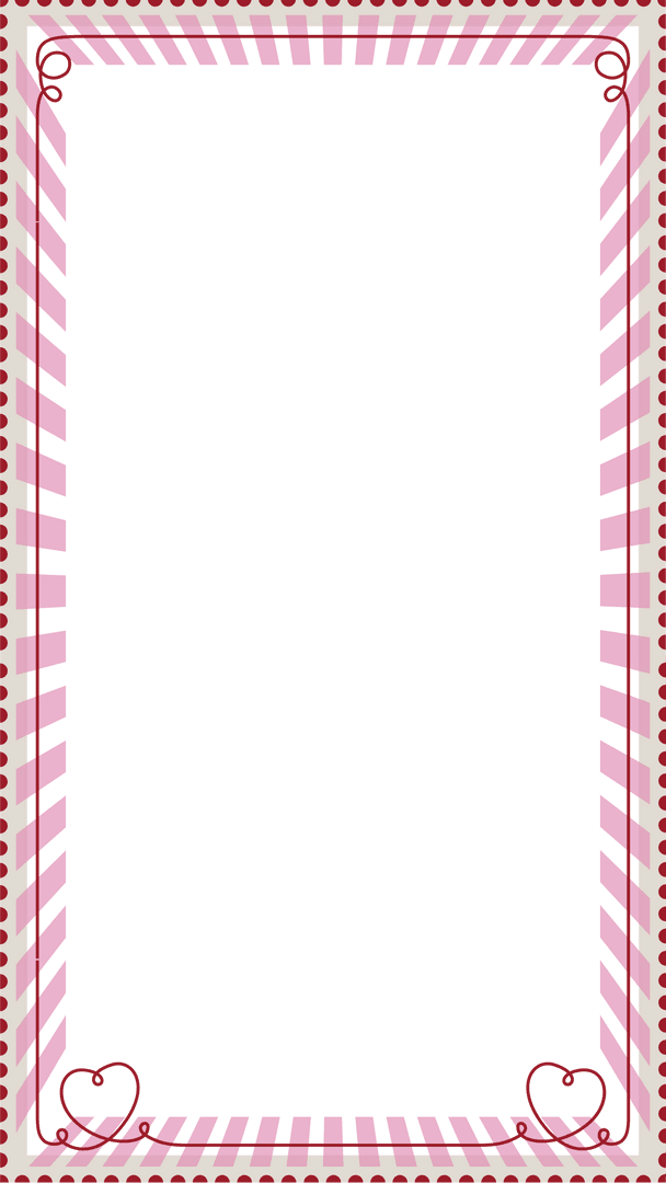 Romantic Transparent Pink and Red Heart Border Design