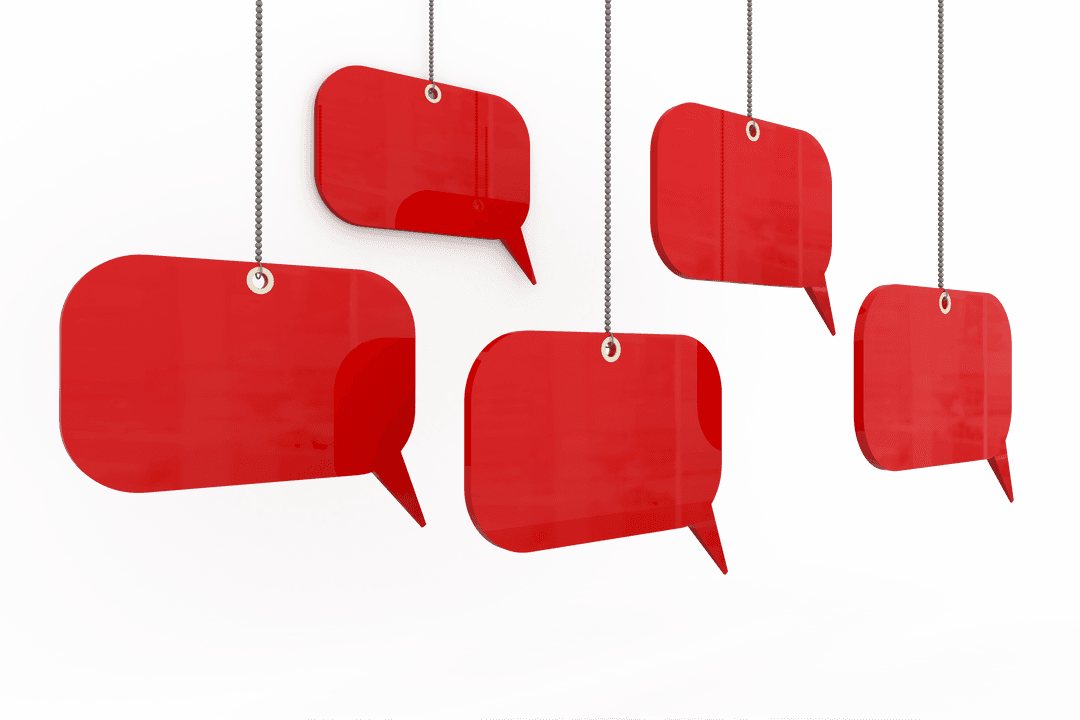 Transparent Red Speech Bubble Tags Hanging with Chic Design