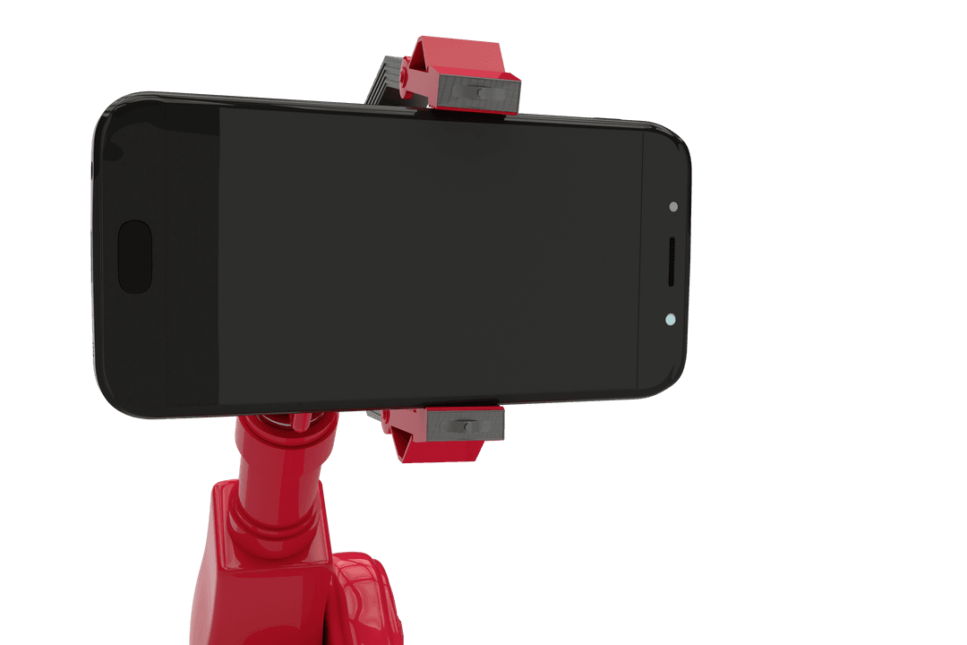 Transparent Robotic Hand Holding Smartphone in Technology Concept