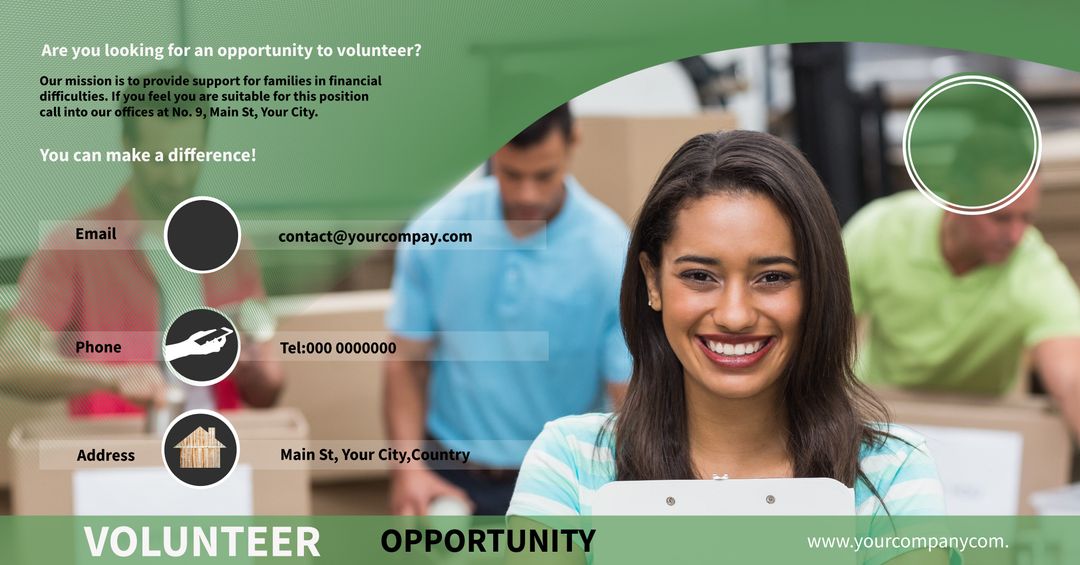 Cheerful Volunteer Assisting in Community Engagement