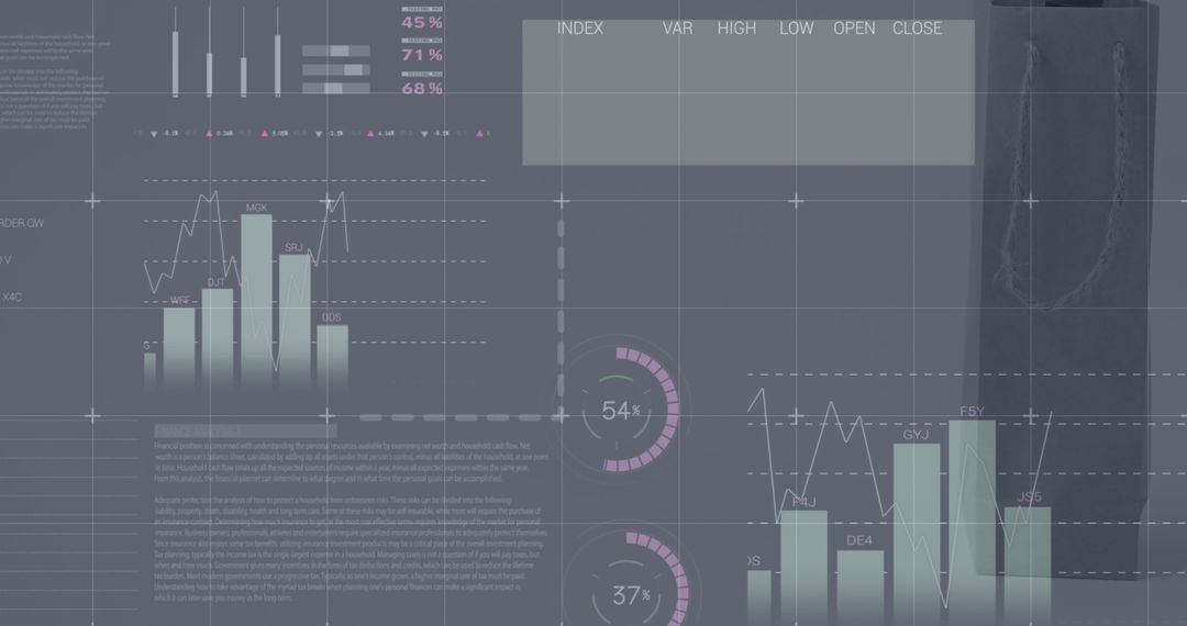Analyzing Digital Graphs Highlighting Financial Data Trends