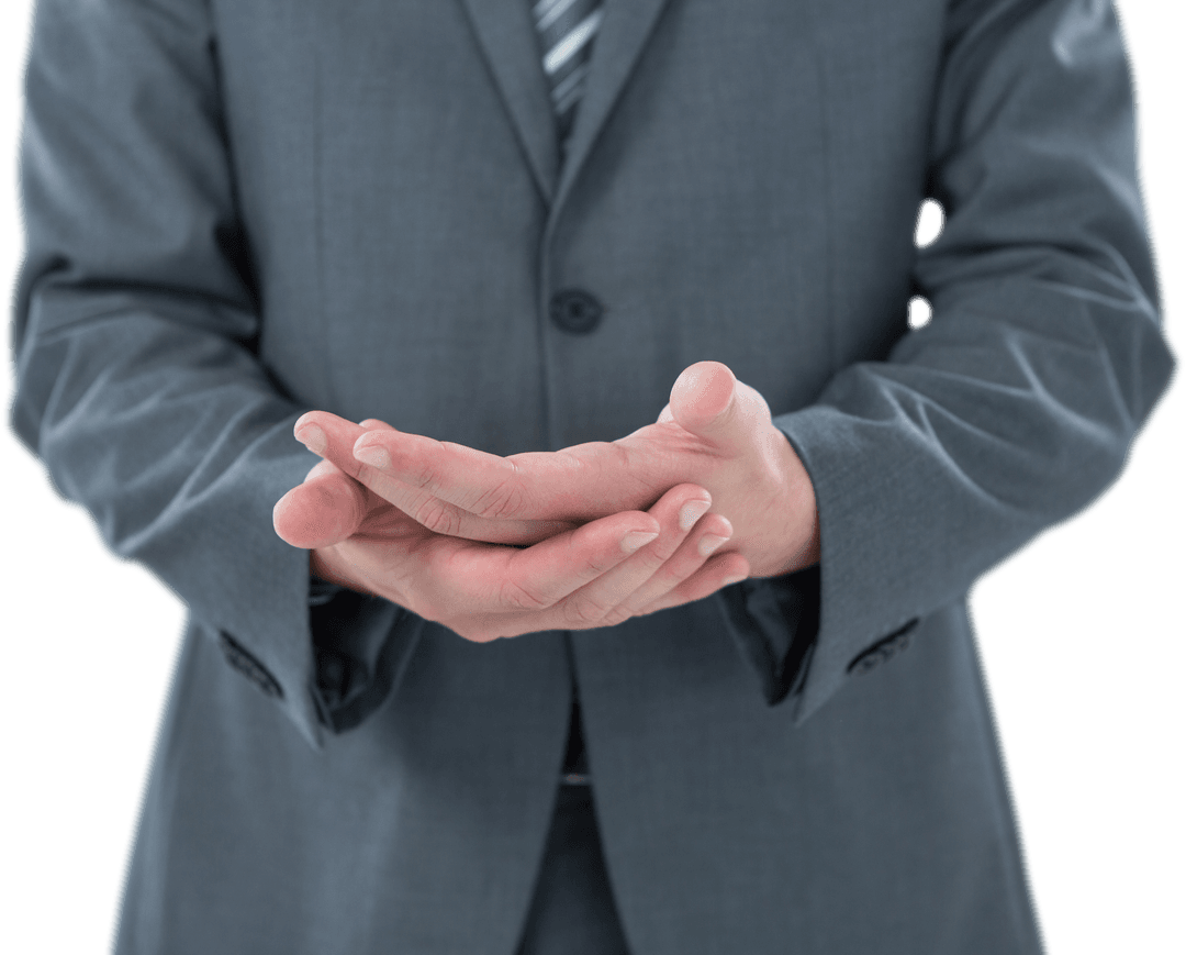 Transparent Midsection Businessman Hand Gesturing