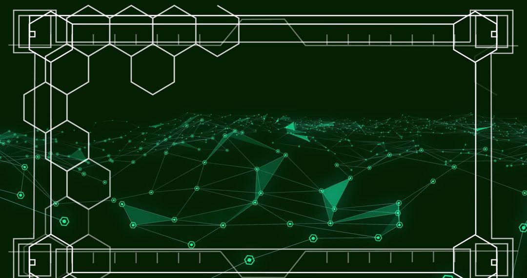 Futuristic Digital Network Interface with Hexagonal Design